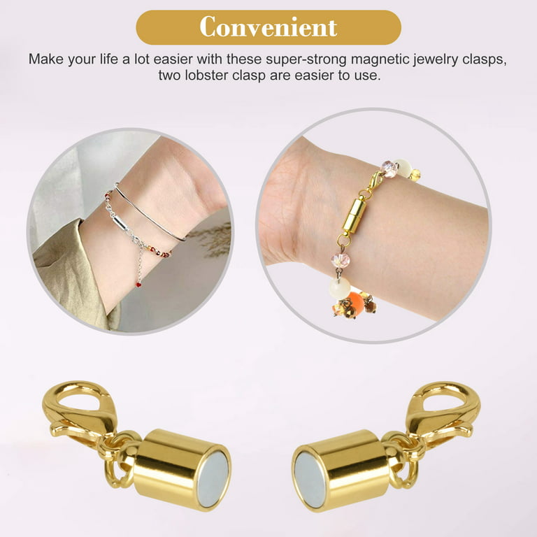 CHGCRAFT 5Sets 31mm Brass Magnetic Clasps Mixed Color Connector Extenders  with Loop Magnet Converter Necklace Clasps Jewelry Clasps for DIY Bracelet