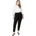 thumbnail image 6 of Made by Olivia Women's Solid High Waist Ultra Comfy Stretchy Office Trouser Pants, 6 of 6