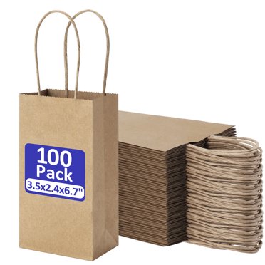 50 Pcs Brown Paper Bags, Bulk Gift Bags, Retail Bags, Party Bags