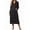Black, variant on Zipper Front Long Robes for Women Stand Collar Housecoats with Pockets Long Sleeve Bathrobes Sleepwear S-XXXL