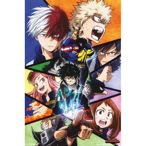 My Hero Academia Faces Poster Print Walmart Com Walmart Com
