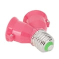 thumbnail image 3 of 3uds. E27 a 2E27 portalámparas convertidor enchufe divisor adaptador bombilla Base (rosa), 3 of 5