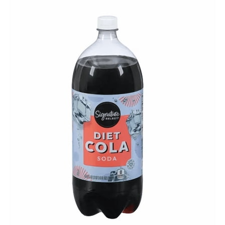 Signature S Diet Cola Soda Zero-Calorie Sugar-Free 67.6 Fl Oz 2 Liter