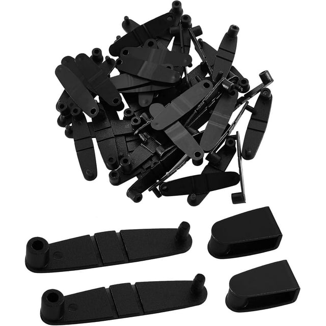 50 Mosquetones de Plástico Negros para Llavero con Clip para Insignia, Conector para Llavero, Ideal para Tarjetas, Cordones y Llaveros.