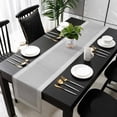 thumbnail image 3 of Grey Retro Greek Key Table Runner 72 Inches Long, Geometric Greece Ancient Rustic Kitchen Coffee Dining Table Decoration for Home Party Birthday Wedding Home Decor 16x72 Inches, 3 of 8