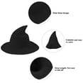 thumbnail image 2 of Zando 2 Pack Halloween Witches Hats for Women Modern Wool Witch Hat for Masquerade Costume Party Black Red, 2 of 5