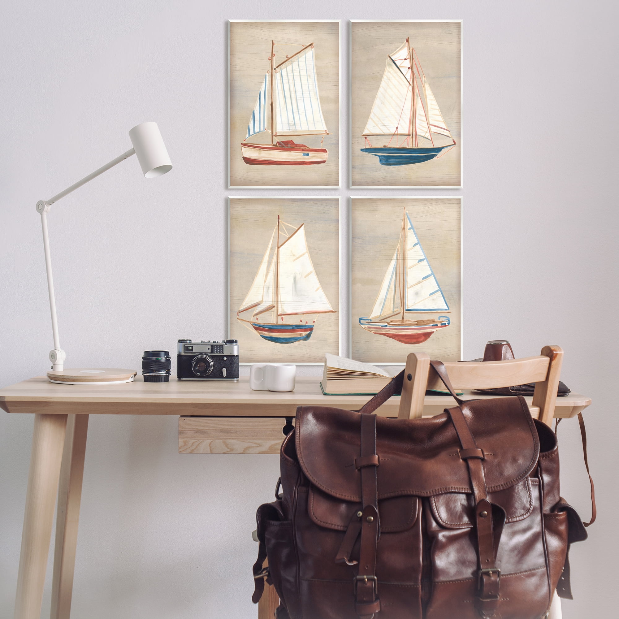 Stupell Industries Various Rustic Boats Transportation Painting Unframed Art Print Wall Art, 13 x 19
