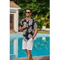 thumbnail image 2 of COOFANDY Mens Plam Tree Shirt Short Sleeve Button Down Hawaiian Shirt Summer Beach Vacation Wear Casual Tropical Shirts, 2 of 6