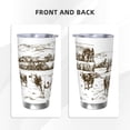 thumbnail image 3 of Daiia Cows Grazing On The Meadow 2 Printed 20oz Insulated Coffee Cup with Straw Topper, Fully Spill Proof Travel Coffee Mug, Stainless Steel Tumbler for Work Home Outdoor Car-Straw, 3 of 8