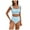 Blue, variant on GEWSEY Womens Tummy Control Bathing Suits Ruffle Tankini Set 2Pcs Sexy Crop Square Neck Twist Front Tops with Thong Blue, S