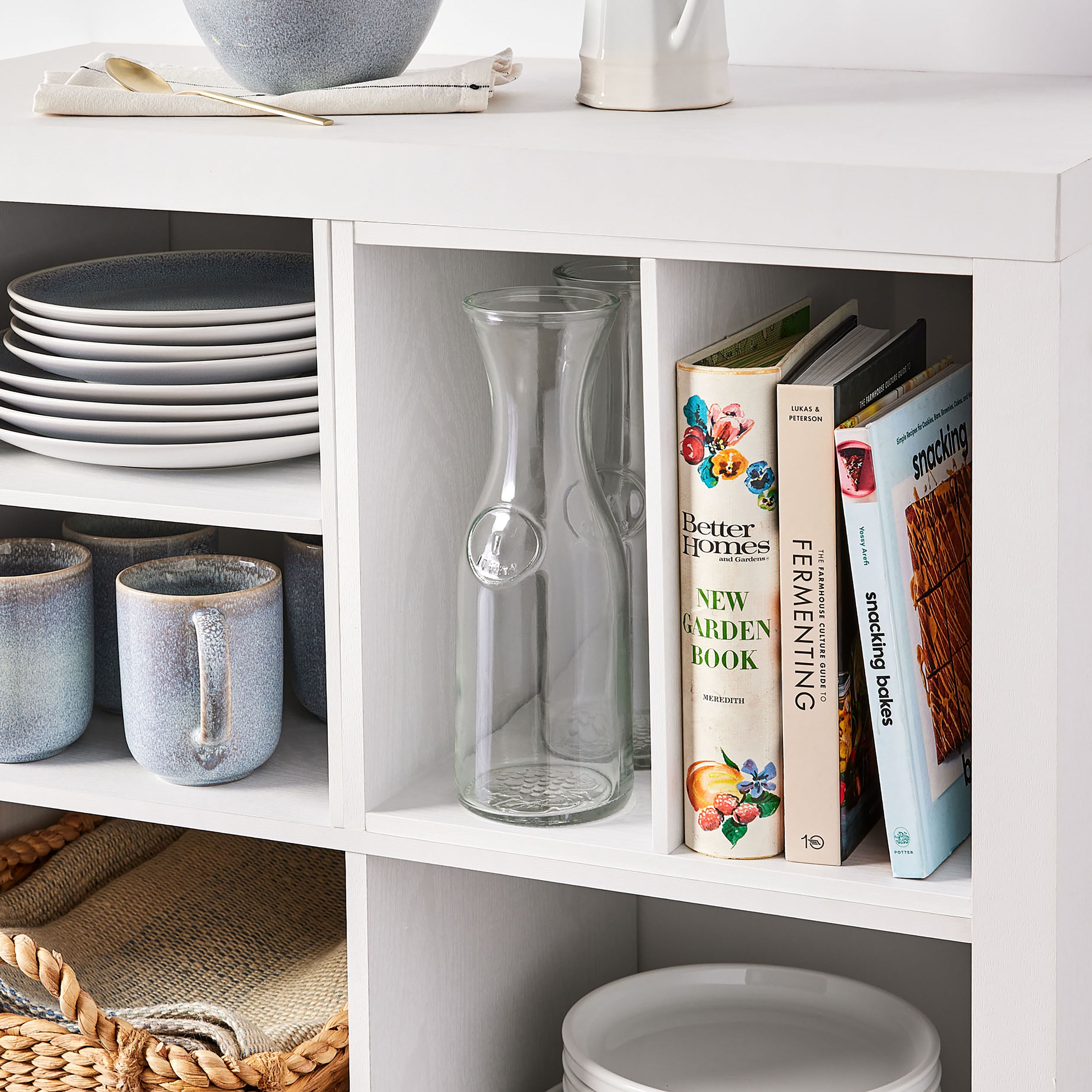 Better Homes & Gardens H Shelf Insert for Cube Organizers, White Texture