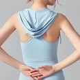 thumbnail image 4 of Summer Tank Tops For Women With Built In Bras Sleeveless Round-Neck Solid Casual Regulars Undershirt Tank Tops — Blue∣L, 4 of 8