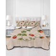 thumbnail image 2 of Twin XL Quilt Bedding Set, Ladybugs Eucalyptus Reversible Summer Quilt 3 Pieces, Spring Botanical Leaves Retro Lightweight Bedspreads Coverlets with 2 Pillow Shams for All Seasons, 2 of 5