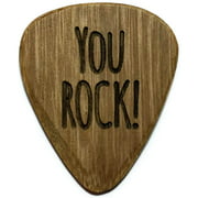 Engraved Wood Guitar Pick-You Rock!