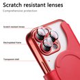 thumbnail image 2 of for iPhone 13 Pro Max Wallet Case with Camera Lens Protector Film, Clear Magnetic Phone Cover Compatible with Mag-Safe Charging, RFID Blocking PU Leather Case with Card Holder Flip Kickstand, Red, 2 of 11