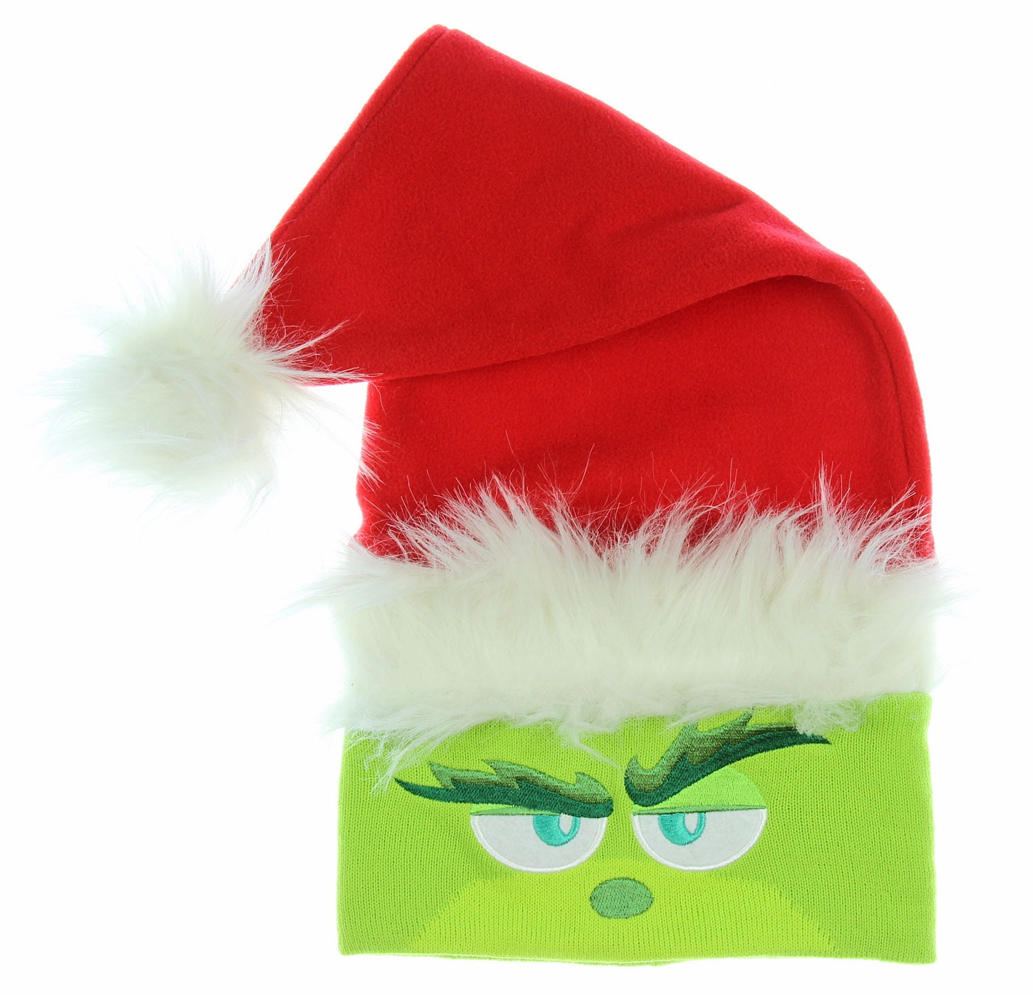 Accessory Inovations Dr Seuss The Grinch Movie Embroidered Knit Santa Beanie Hat Walmart Com Walmart Com
