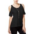 thumbnail image 1 of Camiseta básica con hombros descubiertos Sanctuary Clothing negra extragrande, 1 of 1