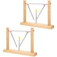 thumbnail image 1 of TABLZONE 2Sets Lightweight Metal Triangle Bell with Wooden Stand and Striker for Beginner Musicians, 1 of 5