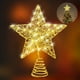 thumbnail image 5 of Adornos para árboles de Navidad, adornos para árboles de estrellas, diseño de metal, estrella brillante en la copa del árbol, luces, estrella para decoración del árbol de Navidad para el hog, 5 of 5