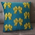 thumbnail image 4 of Velvet Christmas Pillow Cover with Bow, Green or Blue Color Option, Plush Holiday Decor for Sofa Bedroom Festive Atmosphere C, 4 of 6