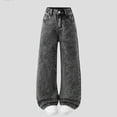 thumbnail image 2 of Lvshlubb Jeans for Girls Fashion Casual Elastic Waist Loose Denim Pants with Pockets Kids Clothes Girls Size 6-13, 2 of 8