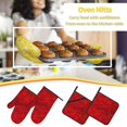 thumbnail image 5 of Cauagu Red Rose Print Oven Mitts and Pot Holders 4 pcs Set,Extra Thicken Long Kitchen Oven Glove Potholders BBQ Gloves-Oven Mitts and Pot Holders(11 Inch), 5 of 6