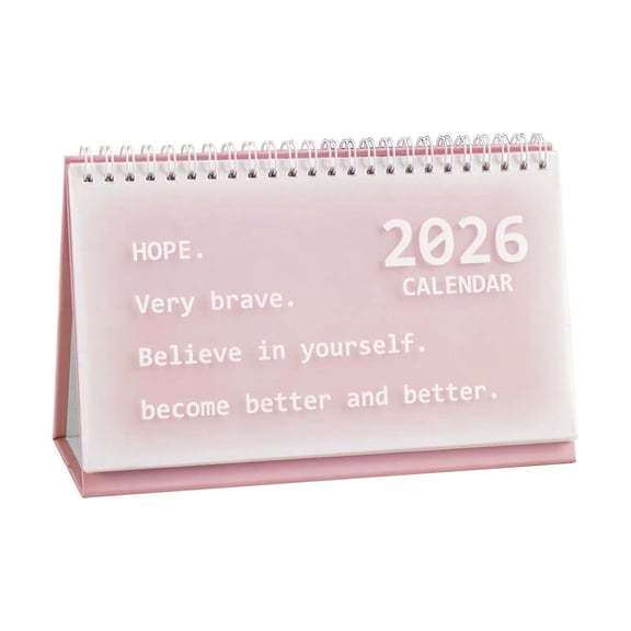 2026 Flip Desk Calendar, 2026 Small Desk Calendar, Thick Paper Standing Flip Monthly Planner, Twin Wire Binding Desktop Calendar for Home Office, Portable Desk Organizer and Table Decor