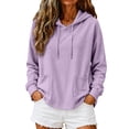 thumbnail image 2 of Purple Sweatshirt for Women Hoodies Pullover Casual Thin Sweatshirts with Pockets Loose Fit Long Sleeve Hoody Sweatshirt, 2 of 6