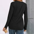 thumbnail image 3 of Women Long Sleeve Henley Tops V Neck Business Casual Work Shirts Cute Basic T Shirts Fall Trendy Clothes, 3 of 4