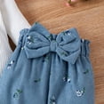 thumbnail image 6 of XUELUO Baby Girls Outfit Sets Long Sleeve Ruffle Bow Bodysuit + Pants + Headband 3-Piece Early Spring Soft Daily Clothes, 6 of 9