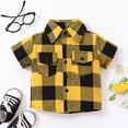 thumbnail image 5 of KYAIGUO 1-5 Years Boys Short Sleeve Button down Shirt Summer Plaid Casual Shirts for Baby Toddler, 5 of 10