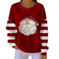 thumbnail image 3 of Yteetum Chandails en Molleton de Noël pour Femmes, Col Rond, Tricot Côtelé, Chandail Sans Capuche, Imprimé Graphique, Manches Longues, 3 of 5