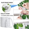 thumbnail image 5 of St. Patrick''s Day Clover Shower Curtain, Green Shamrock Leaves Shower Curtain for Bathroom, Spring Irish Festival Fabric Shower Curtain Set, Polyester 72x72 Inch 12 Pack Plastic Hooks, 5 of 6