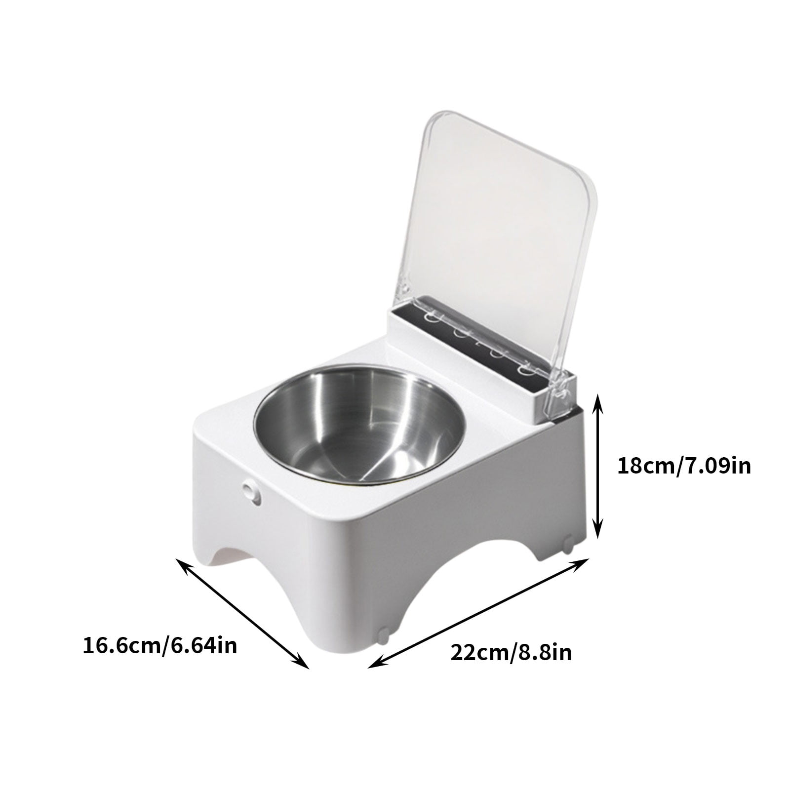 Automatic Cat Feeder Dog Feeder with Induction Timed Lid Freshness Preservation Stainless Steel Bowl for Indoor Cats Cat Food Bowl，As Show
