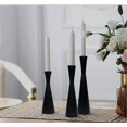 thumbnail image 4 of Juego de 3 candelabros cónicos de metal negro, centro de mesa decorativo vintage y moderno, regalo de inauguración de la casa., 4 of 5