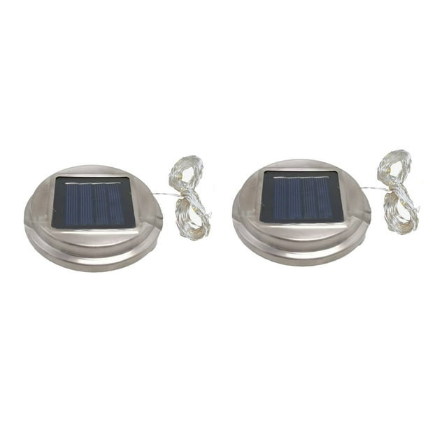 Bearachild Paneles solares de repuesto para luces de jardín, luces solares de cadena con tapas redondas de 5 cm. Iluminación y accesorios 20 LED blanco cálido (2)