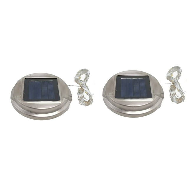 stanreset 2Pcs 8cm/15inch Round Replacement Solar Light Tops With 30 LEDs Waterproof 20 led warm white(2)