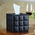 thumbnail image 1 of Nvzi Funda de cuero cuadrada para caja de pañuelos - Elegante soporte para caja de pañuelos en forma de cubo, caja de pañuelos decorativa de PU para tocador,mesa, encimera, color negro, 1 of 3