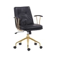 thumbnail image 4 of Porthos Home  Tilly Office Chair, PU Leather, Gold Chrome Roller Base White, 4 of 5