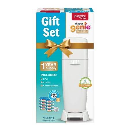 Playtex Baby Diaper Genie Complete Gift Set (1 Pail, 8 Refills, 8 Carbon