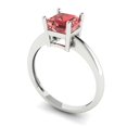 thumbnail image 2 of Solitaire Engagement Ring for Women - 1ct Natural Garnet in 14K White Gold Promise Ring, 2 of 5