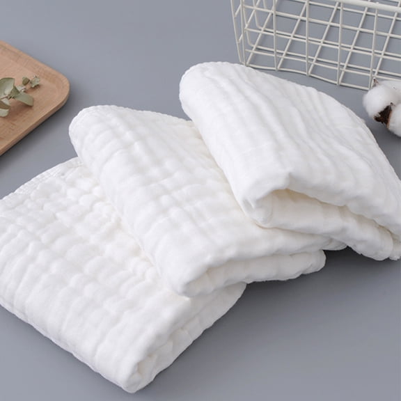 BESTYASH 4Pcs Face Towels Drying Face Soft Cotton Washcloths Absorbent Breathable White