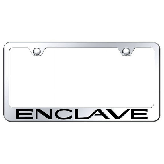 Buick Enclave Laser Etched Logo Stainless Steel License Plate Frame (Chrome)