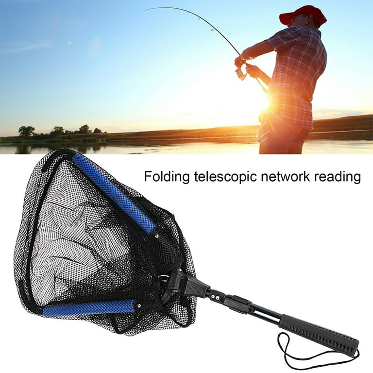 NEWwt Fishing Net Easy to Carry Lightweight Wear-resistant Portable Dense  Holes Catch Fish Nylon Retractable Telescoping Fishing Net fo 