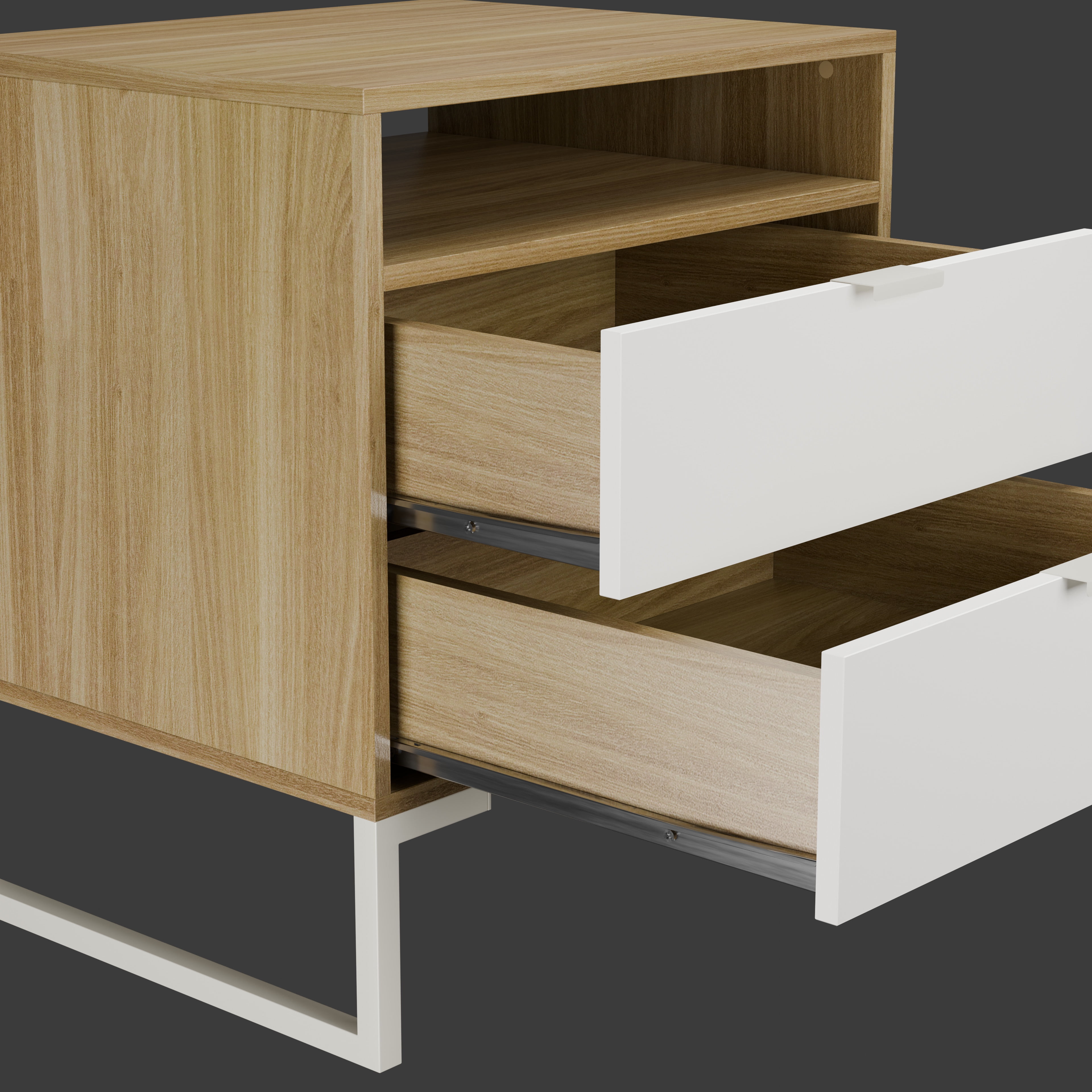 Kappesberg Collins Set of 2 Nightstands - Light Brown/Cream – 21.25"W, 2-Drawer - for Adults and Teens