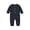Navy Blue, variant on Newborn Infant Unisex Baby Boy Girl Waffle Knit Button Solid Romper Bodysuit One Piece Jumpsuit Outfits