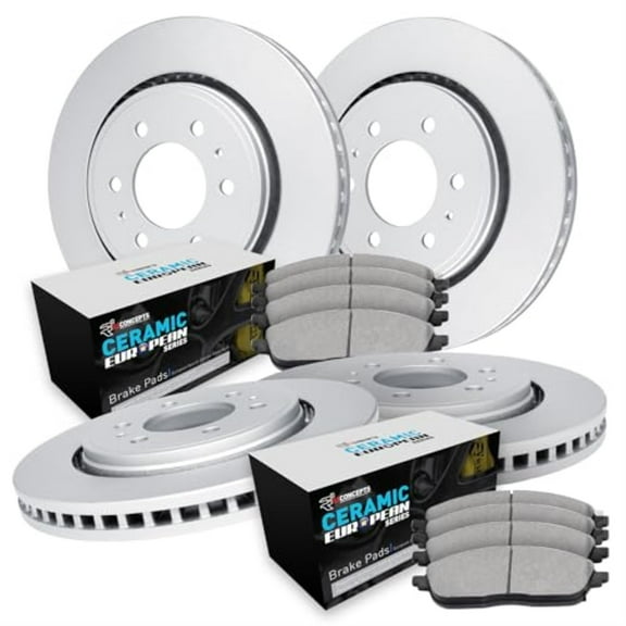 R1 Concepts Carbon Coated Disc Brake Rotor Set with Euro Ceramic Pads WDTN2-10993
