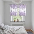 thumbnail image 6 of 2 Panels Kitchen Tier Curtains 39 Inch Length, Lavender Grommets Window Treatment Curtain, Spring Botanical Purple Flowers Leaves Plants Thermal Curtains Drapes for Living Room/Bathroom, 6 of 9