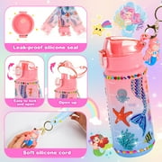 ATOPDREAM Decorate Your Own Water Bottle for Girls, Gifts for 5 6 7 8 9 Year Old Girls, Mermaid Themed Craft Kits for Girls Ages 6-8, Mermaid Painting Craft Girls Birthday Gifts