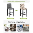thumbnail image 3 of Ombre Brown Geometric Plaid Retro Abstract Morocco Gingham Bar Stool Covers Set of 2, Stretch Bar Chair Covers with Backs, Removable Pub Counter Height Chair Cover for Kitchen Dining Room Cafe, 3 of 7